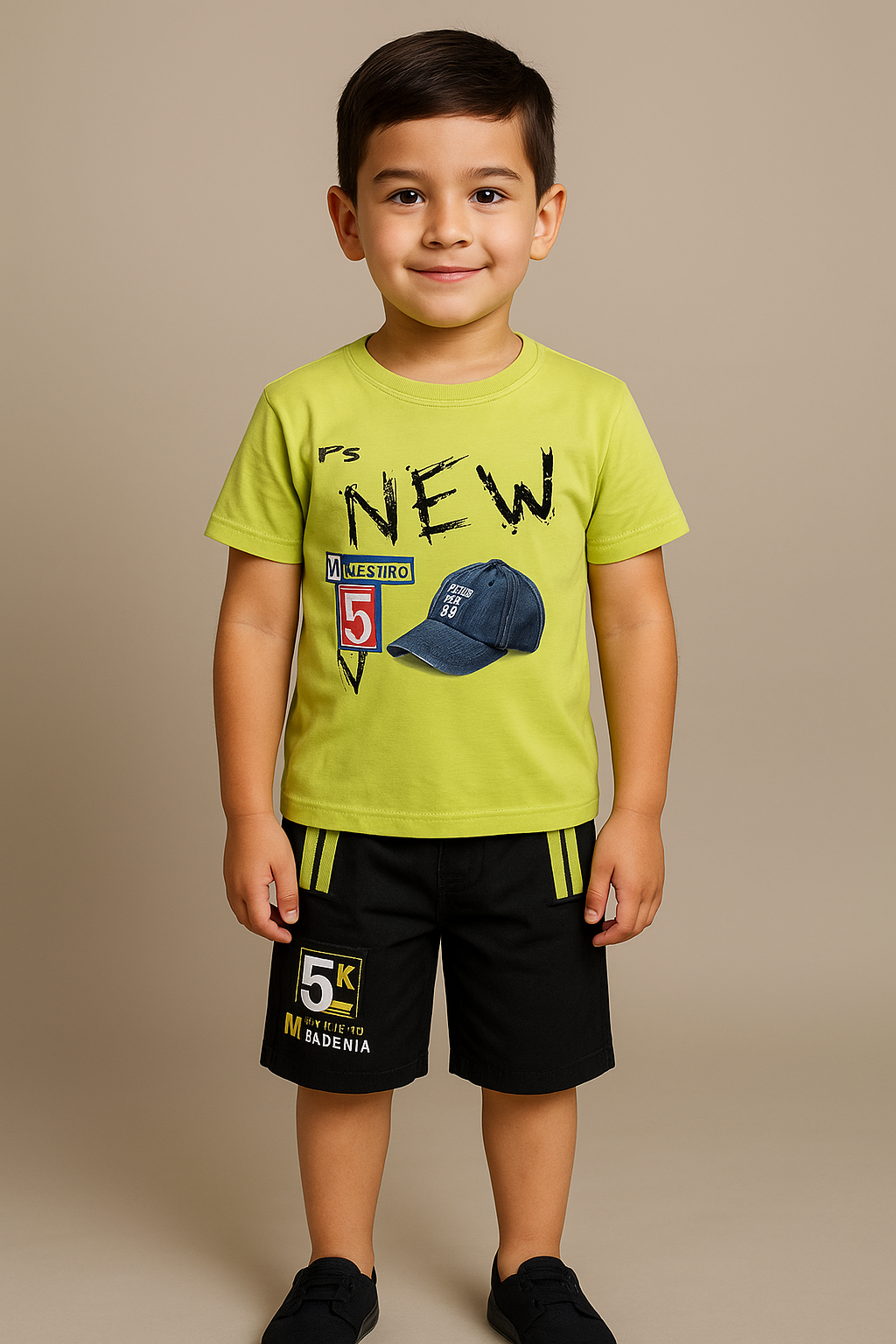 BOY 3D PRINTED T-SHIRT WITH PRINTED SHORTS