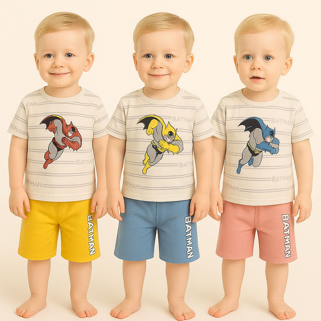 Mini Dark Knight Set – Batman Tee & Shorts for Little Heroes