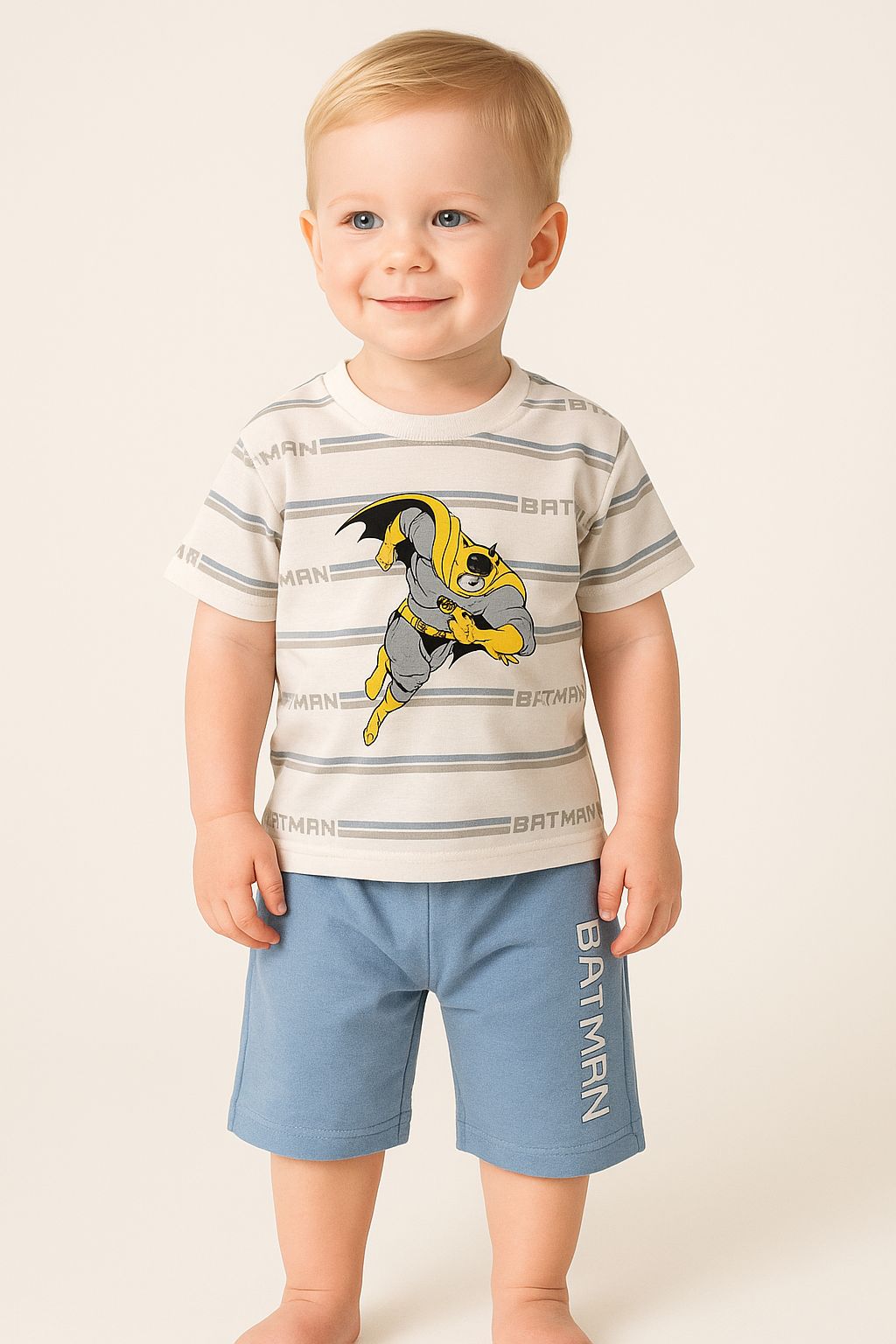 Mini Dark Knight Set – Batman Tee & Shorts for Little Heroes