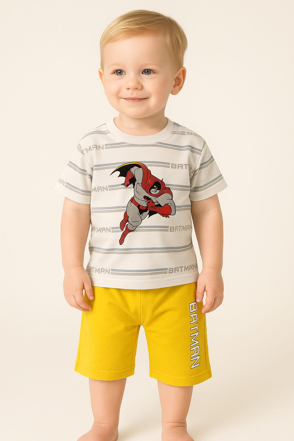 Mini Dark Knight Set – Batman Tee & Shorts for Little Heroes