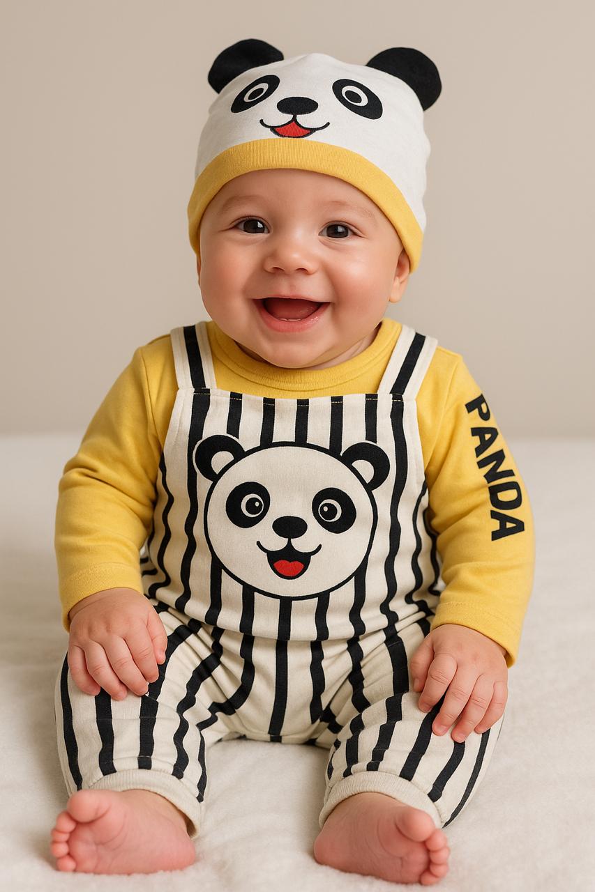 Smiley Panda Baby Set – Cozy & Cute (0–3 M)