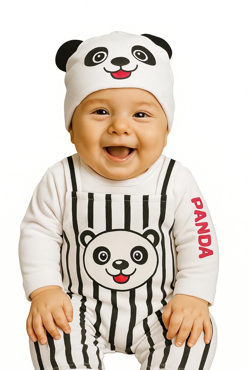 Smiley Panda Baby Set – Cozy & Cute (0–3 M)