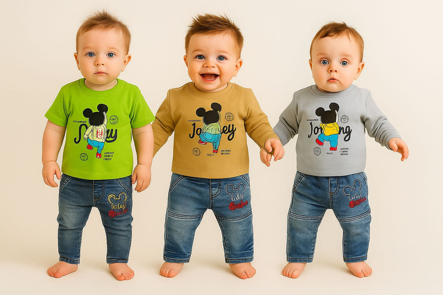 Baby Boys’ Mickey Mouse Denim Outfit – Adorable & Stylish ( 3-12 months )