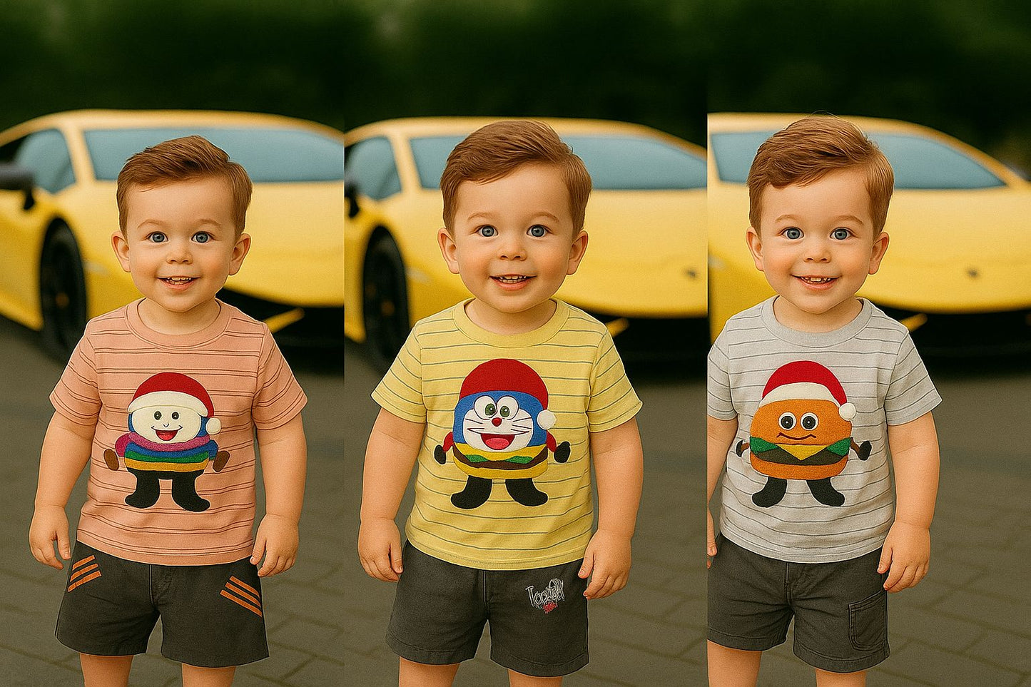 Doraemon - Delight Baby Set – Cartoon Tee & Shorts | Luxury Baby Streetwear