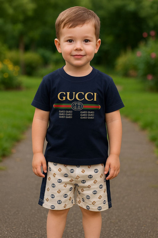 Luxury GUCCI Logo Tee & Shorts Set