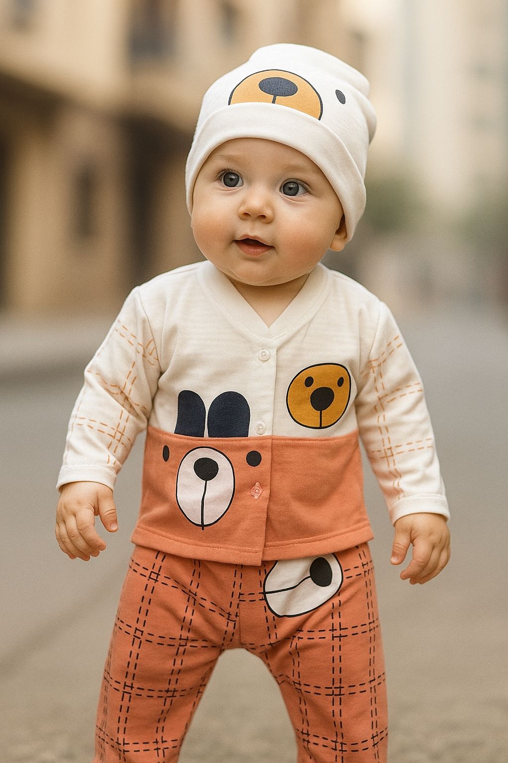 Hello Bear Baby Dress – Cuddly Cute for Newborns