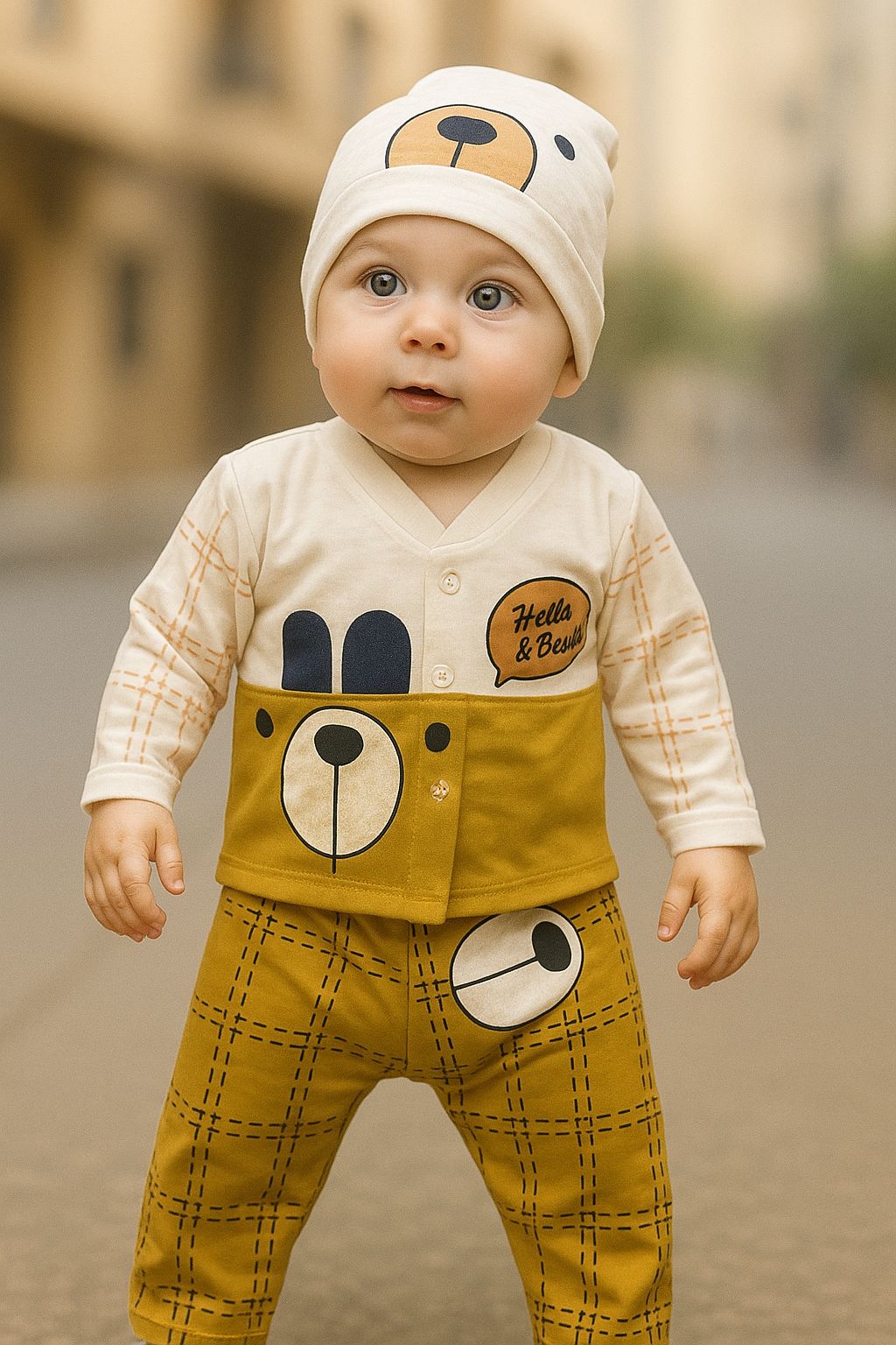 Hello Bear Baby Dress – Cuddly Cute for Newborns