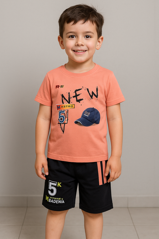 BOY 3D PRINTED T-SHIRT WITH PRINTED SHORTS